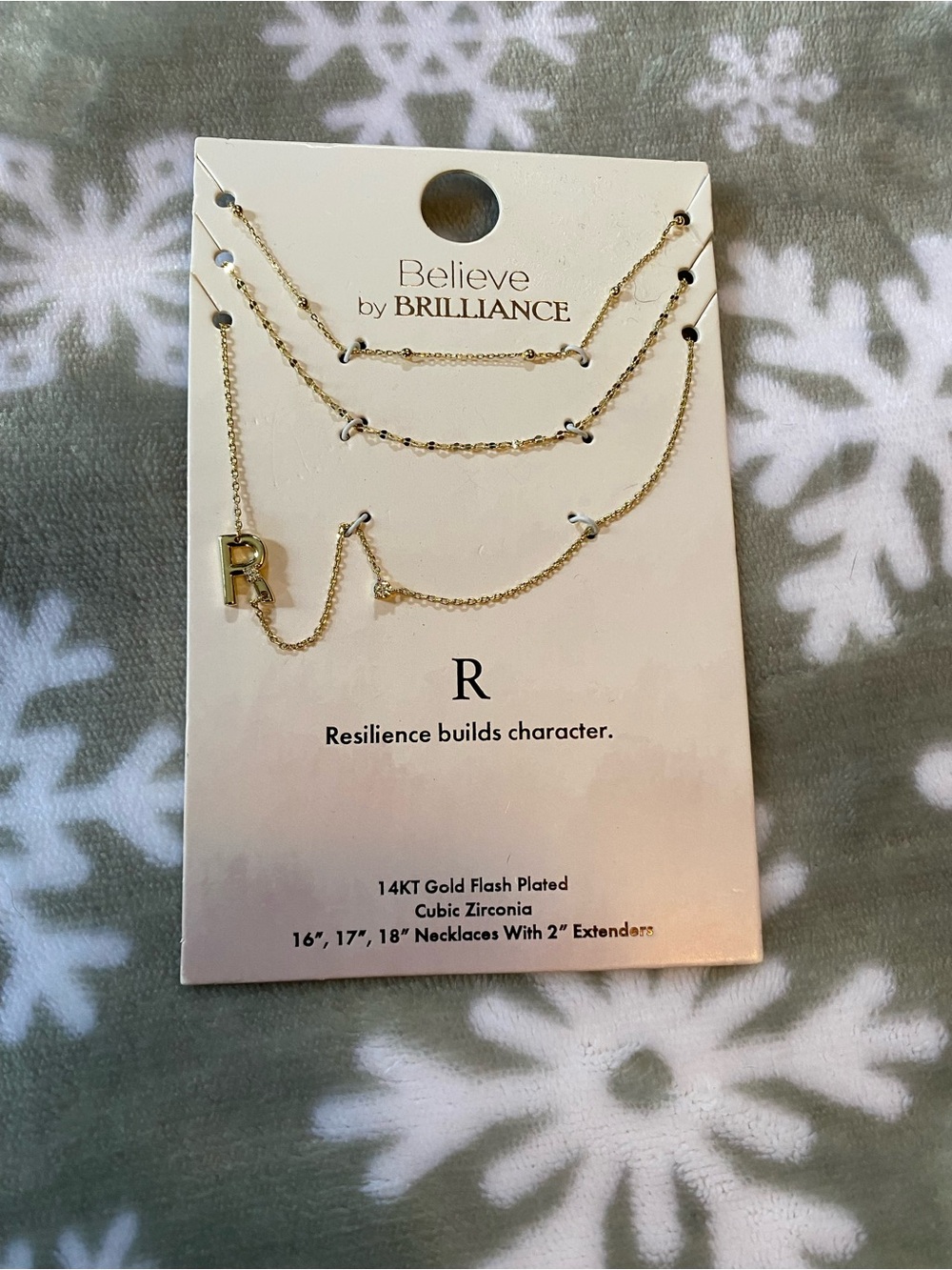 Gold Layered Initial 'R' Necklace